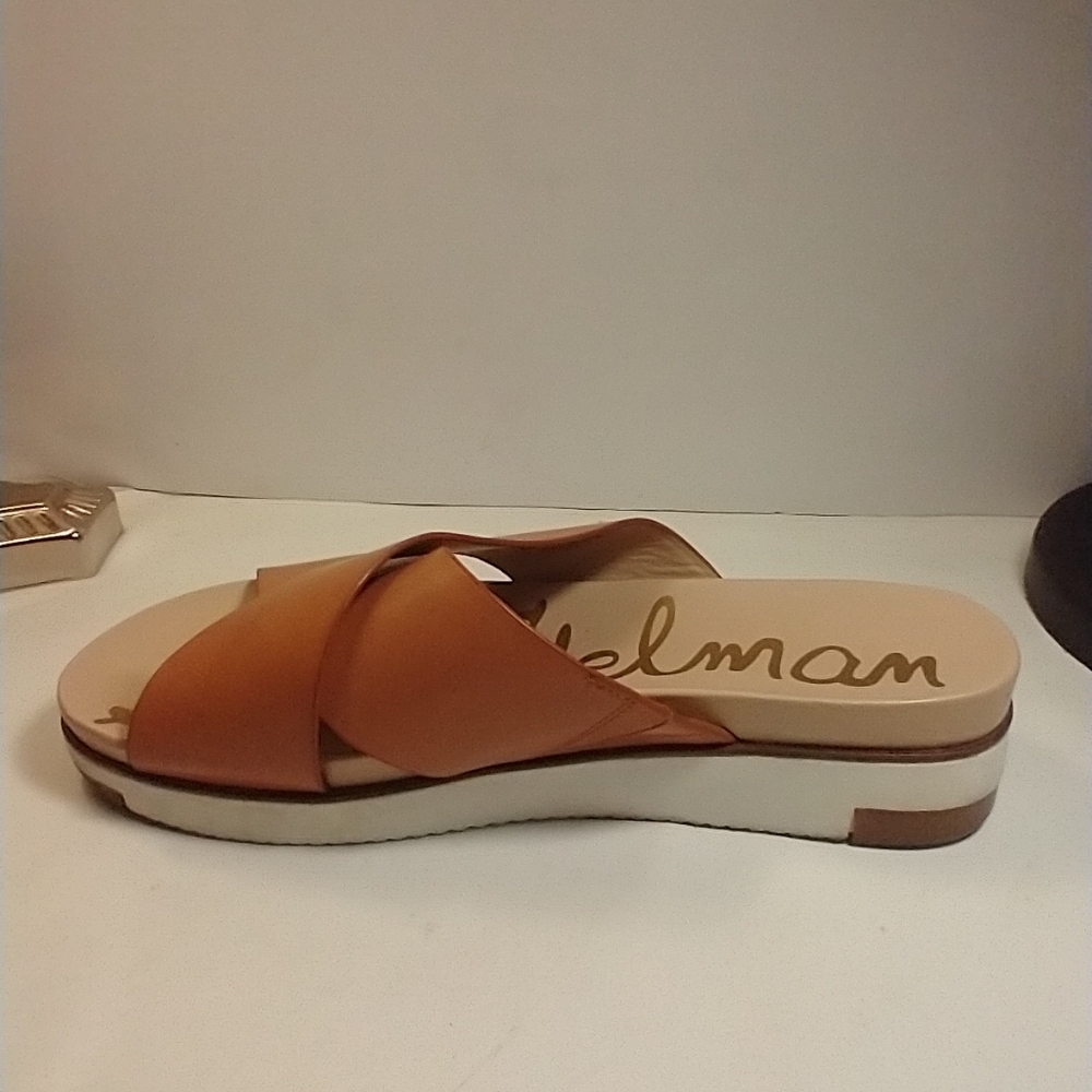 Sam Edelman Audrea Cross Strap Leather Slide Sandals Women's sz 8M. - Picture 6 of 12